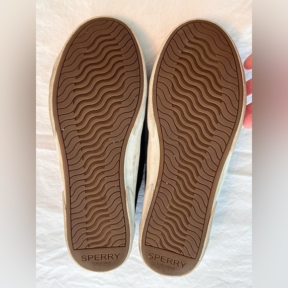 Sperry Topsiders Black W/Leather Laces Size 9 - Picture 2 of 7